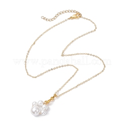 Colliers avec pendentif en forme d'empreinte de patte en perles rondes de 10 mm&nbsp;NJEW-JN05171-01
