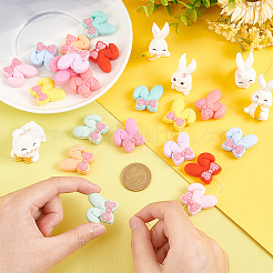 20 pz 10 colori coniglio con fiocco perline focali in silicone ecologico per uso alimentare&nbsp;SIL-OC0001-17