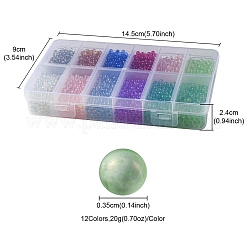 240g 12 Farben DIY 3D Nail Art Dekoration Mini Glasperlen&nbsp;MRMJ-YW0001-058