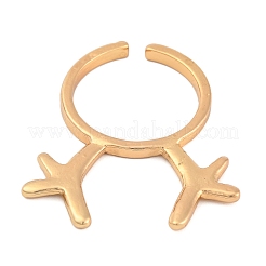 Anelli per polsini aperti da donna in lega di cervo natalizio&nbsp;RJEW-C106-01B-KCG