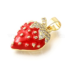 Micro pavé di zirconi chiari in ottone con pendenti smaltati&nbsp;KK-G529-04G