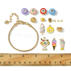 DIY-Armband-Sets aus Emaille-Eiscreme-Legierung und Rondellharz im europäischen Stil&nbsp;DIY-FS0007-25