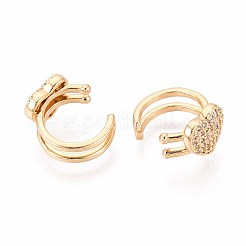 Orecchini a polsino in zircone chiaro con micro pavè di ottone&nbsp;EJEW-T047-79G