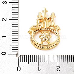 Messing-Anhänger mit Mikropflaster und Zirkonia im Schloss-Design&nbsp;LS-KK-L217-002G
