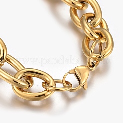 Ionenplattierung (IP) 304 Edelstahl Kreuzkettenarmbänder&nbsp;BJEW-L634-11G