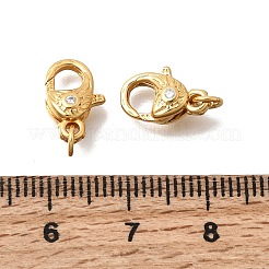 Fermagli per artiglio in zircone chiaro con zirconi in ottone micro pavimentato&nbsp;KK-G600-25G-04