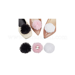6 spilla a forma di pallina con pompon in peluche di poliestere bicolore&nbsp;JEWB-NB0001-24A