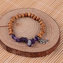 Braccialetti di fascino gemma perline di chip naturale&nbsp;BJEW-JB02302