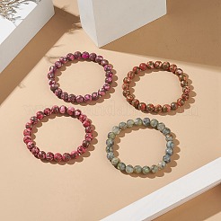 Braccialetti elastici con perline rotonde con pietre preziose assemblate miste&nbsp;BJEW-JB09202