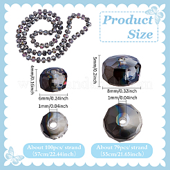 2 hebras 2 colores hebras de perlas de vidrio electrochapadas&nbsp;GLAA-PH0004-22D