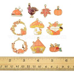 10 Stück 10 Stile Thanksgiving Day Thema Legierung Emaille Anhänger&nbsp;ENAM-FS0003-78