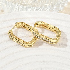 Pendientes de aro de circonio cúbico de micro pave de latón&nbsp;KK-CBA98BA-12G