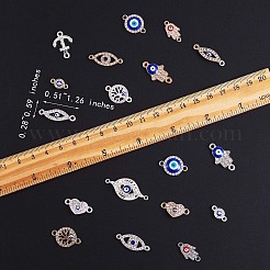 20 pz connettore di fascino dell'occhio della lega assortiti connettore malocchio forma mista pendente di fascino dell'occhio per gioielli collana braccialetto orecchino fare artigianato&nbsp;JX219A