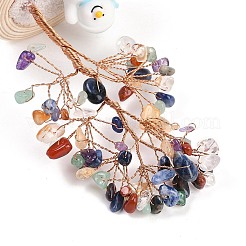 Décorations d'arbre de vie en pierres mélangées naturelles&nbsp;DJEW-B013-03B