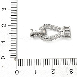 Fermoirs repliables en laiton micro pave zircone cubique transparente&nbsp;KK-U059-60P