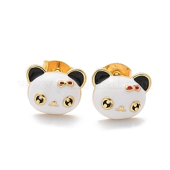 Pendientes de latón esmaltado para mujer&nbsp;EJEW-U049-02A-G