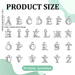 52 Stück 26 Stile Legierung Strass Charms&nbsp;ALRI-ME0001-03
