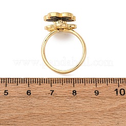 Drehbare Fingerringe aus Messing mit Mikropflaster und Zirkonia&nbsp;RJEW-S636-03G