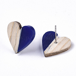Pendientes de resina y madera&nbsp;EJEW-N017-002A-C01
