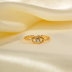 Verstellbarer offener Manschettenring aus 304er Edelstahl mit Zirkonia für Damen&nbsp;LS-DT5559
