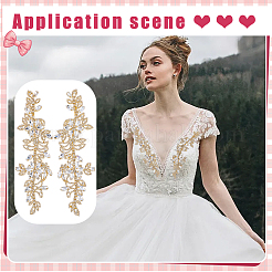 Parches de tela con rhinestone de latón&nbsp;PATC-WH0031-003G-02