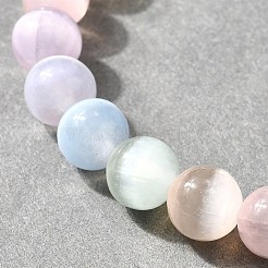 Bracelets extensibles en perles rondes de sélénite naturelle pour hommes et femmes&nbsp;BJEW-JB12061