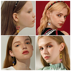 Kits de fabrication de boucles d'oreilles pendantes en résine à faire soi-même&nbsp;FIND-SC0001-72