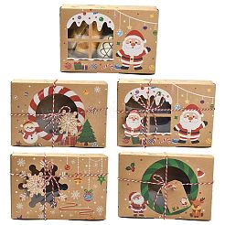 12 Stück 4 Stile Weihnachtsthema Kraftpapier Lebkuchen Süßigkeiten Boxen mit Haustier Fenster&nbsp;ST-CJ0010-15