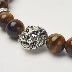 Bracelets extensibles avec perles en œil de tigre&nbsp;BJEW-P069-06AS
