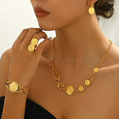 Braccialetti e orecchini in ottone vintage con monete d'oro&nbsp;LY2424