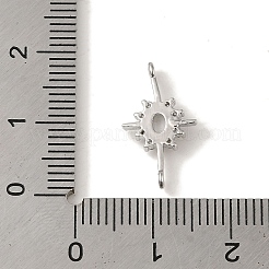 Ciondoli per connettori con collegamenti a stella e zirconi cubici trasparenti in ottone&nbsp;KK-K371-06P