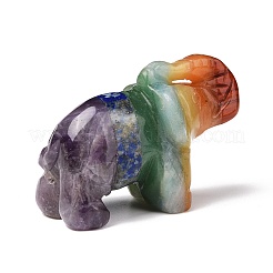 Natürlicher roter Jaspis & gelbe Jade & Tigerauge & grüner Aventurin & Lapislazuli Steinskulptur Ornament&nbsp;G-M384-04