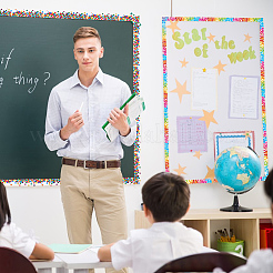 2 Stück 2 Farben gewellter Randaufkleber als Klassenzimmerdekoration&nbsp;AJEW-NB0006-59
