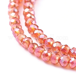 Chapelets de perles en verre électroplaqué&nbsp;EGLA-F149-FR-01