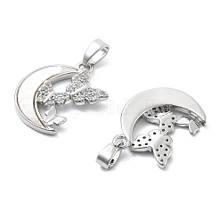 Pendentifs avec zircon cubiques à micro-pavés en laiton&nbsp;KK-L222-013P
