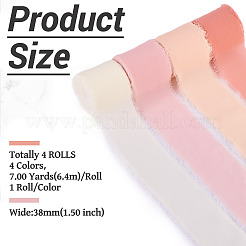 4 Rolle ausgefranstes Polyesterband in 4 Farben&nbsp;OCOR-TA0002-87B