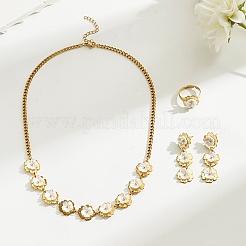Edelstahl-Blumenohrringe & Halsketten & Ringe-Sets für Frauen&nbsp;YR1228