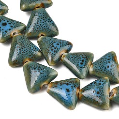Colliers de perles triangulaires en porcelaine émaillée&nbsp;PORC-B002-01-02