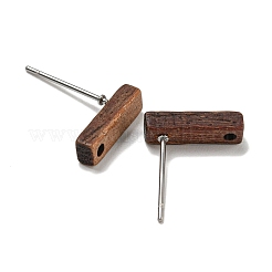 Ohrstecker aus Walnussholz&nbsp;X-EJEW-B060-02B