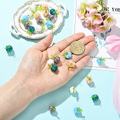 25pcs 5 Farben handgemachte Bunte Malerei-Anhänger&nbsp;PALLOY-YW00207