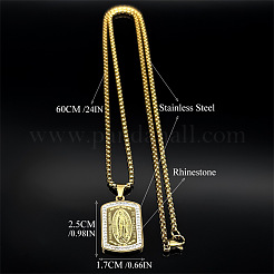 Colliers pour hommes avec pendentif vierge en acier inoxydable 304&nbsp;FS-WG2A4A4-02