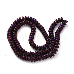 Brins de perles de pierre de lave naturelle galvanisées&nbsp;G-A256-E01-01I