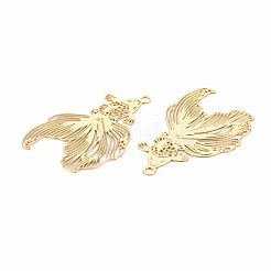 Pendentifs en filigrane d'acier inoxydable 201 avec placage en rack&nbsp;STAS-T057-35G
