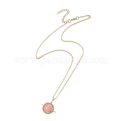 4 pezzo 4 stili labradorite naturale e quarzo ematoide giallo e ametista e giada tinta di verde collana con ciondolo pianeta avvolto in filo di rame e catena in ottone per donna&nbsp;NJEW-TA00260