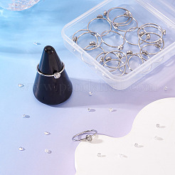 18 Stück 304 Edelstahl-Fingerring-Strass-Einstellungen&nbsp;STAS-TA0005-86P