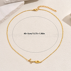 Halsketten mit Anhänger aus Messing und klarem Zirkonia in Form des arabischen Alphabets für Damen&nbsp;VF6058