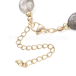Braccialetti con perline di quarzo tormalinato naturale e ottone per donna&nbsp;BJEW-JB12904-02