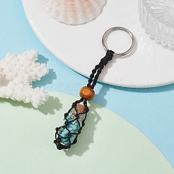 Porte-clés bouteille à souhait synthétique turquoise&nbsp;KEYC-JKC00726-01