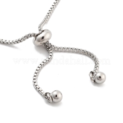 Messing Pavé klare Zirkonia Tropfen Box Kette Schieber Armbänder&nbsp;BJEW-YWC0002-07P