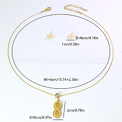Halskette und Ohrstecker-Set aus Edelstahl in Form der Zahl 8 – perfekt für Damen&nbsp;OF1174